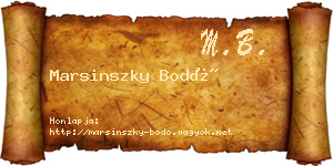 Marsinszky Bodó névjegykártya